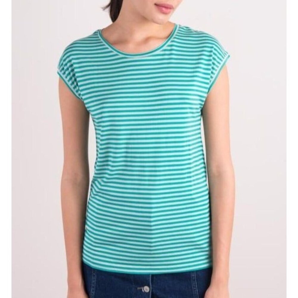 Blue Rain Cap Sleeve Blouse Size M